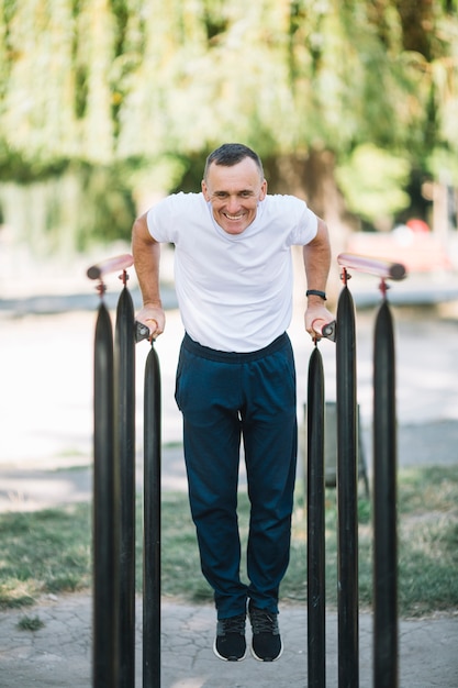 Senior man exercising outdoor