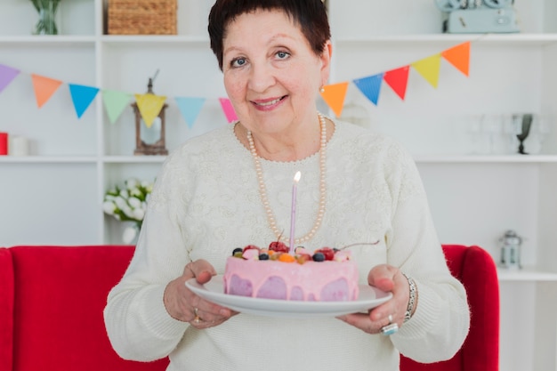 Senior people celebrating birthday