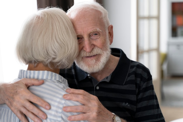 Senior people confronting alzheimer disease together