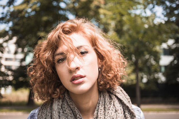 Free Photo sensual young woman in park