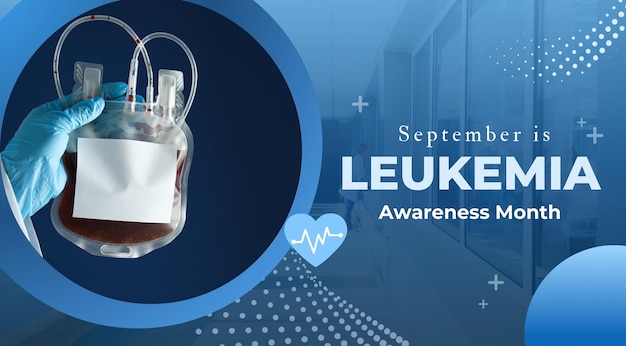 Free photo september leukemia awareness month design on blue background