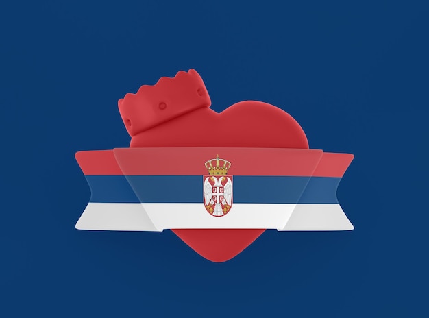 Free photo serbia heart banner