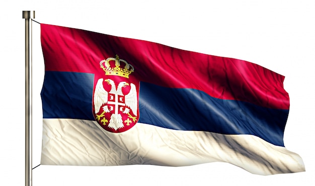 Serbia National Flag Isolated 3D White Background