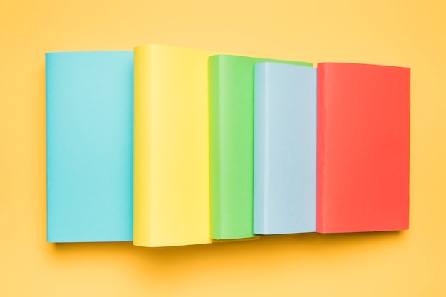 Set of books in colorful and bright covers