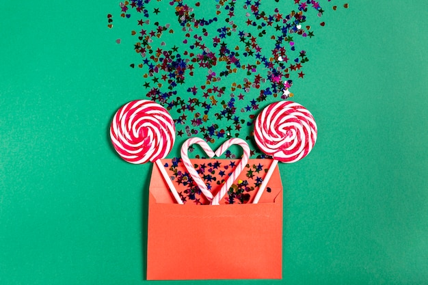 Set of candy canes in envelope