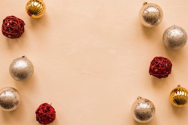 Free photo set of decorative christmas baubles