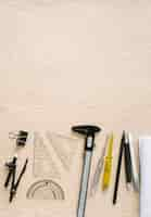 Free photo set of drafting and construction supplies