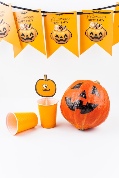 Free Photo set of items designed for halloween party 