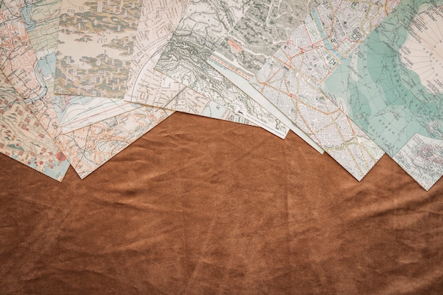 Set of maps on table