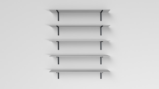 Free Photo set of shelves isolated on wall