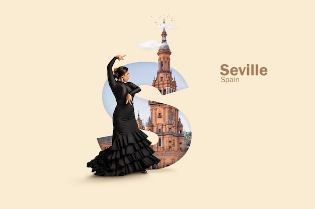 Free Photo seville city name collage