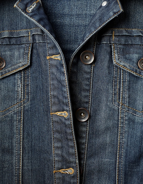 Free photo sewing denim jacket and buttons