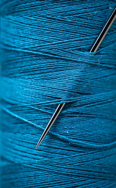 Sewing threads closeup