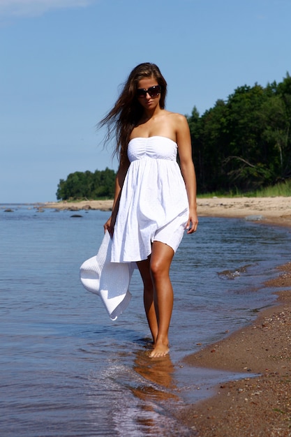 Sexy and beautiful woman on beach