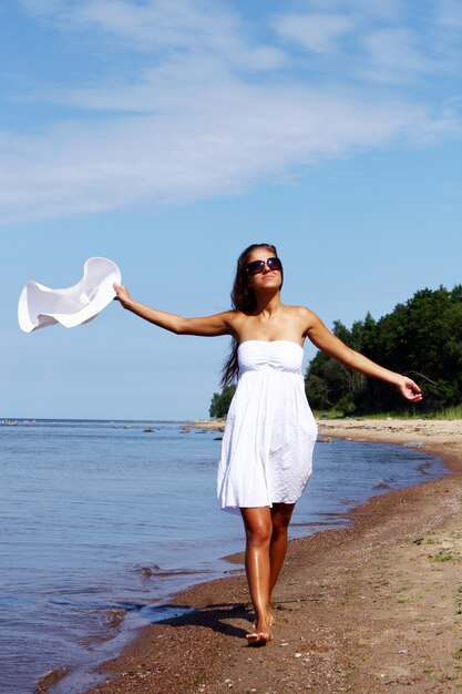 Sexy and beautiful woman on beach