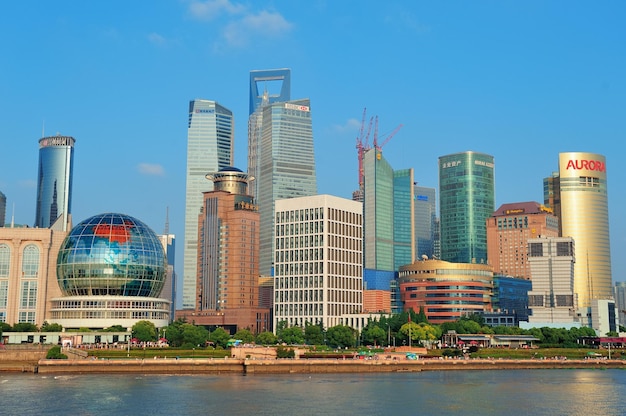 SHANGHAI, CHINA - JUNE 2: Urban architectures with city skyline on June 2, 2012 in Shanghai, China. Shanghai is the largest city by population in the world with 23 million as in 2010.