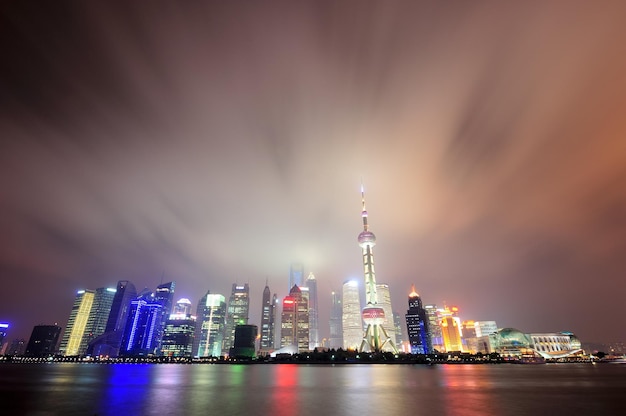 Free Photo shanghai skyline at night