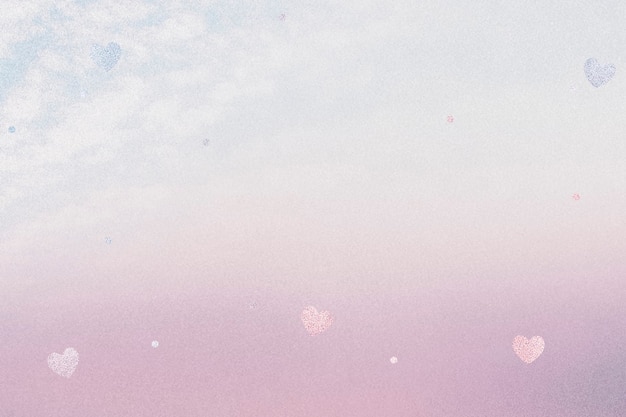 Free photo shimmering hearts on a gradient