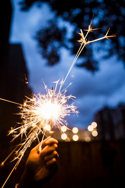 Free Photo shining sparkler