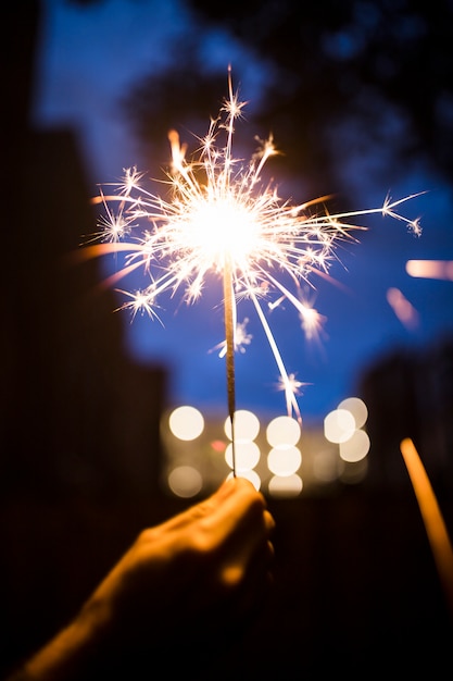 Free Photo shining sparkler