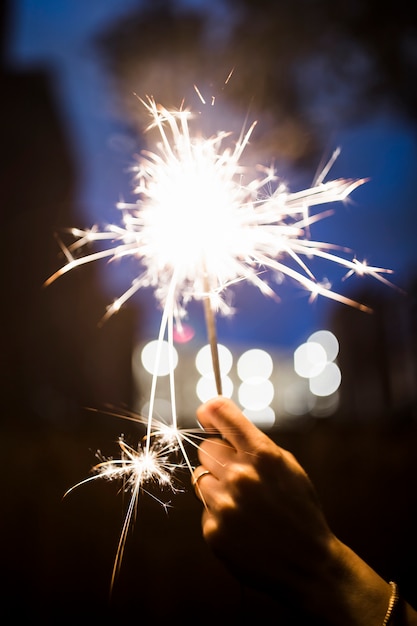 Free Photo shining sparkler