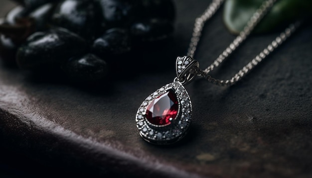 Free photo shiny gemstones on elegant jewelry reflect beauty generated by ai