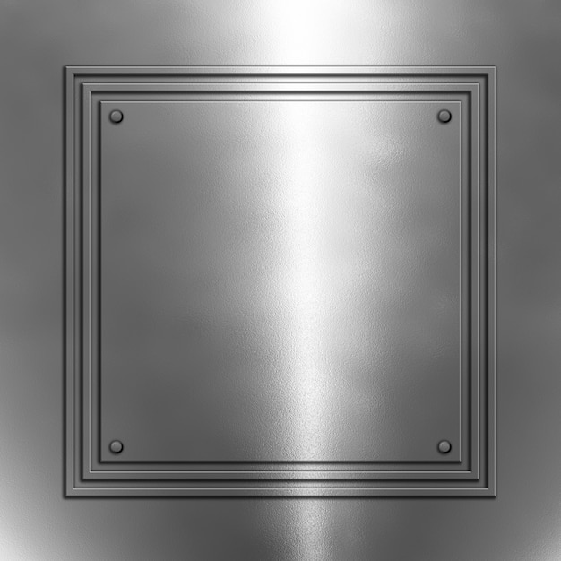 Free photo shiny metal background with square frame