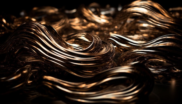 Shiny metallic wave pattern reflects elegant modern celebration generated by AI