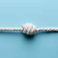 Free photo ship white ropes with knot front view