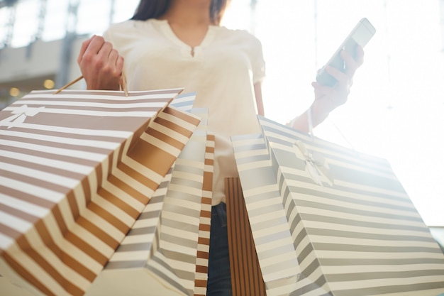 Shopper with purchases