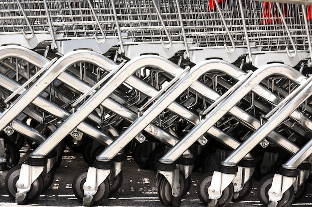 Shopping carts outside the supermarket