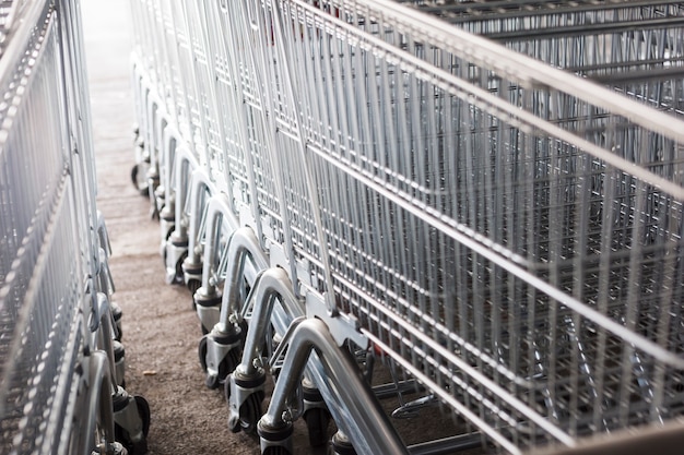 Shopping carts outside the supermarket