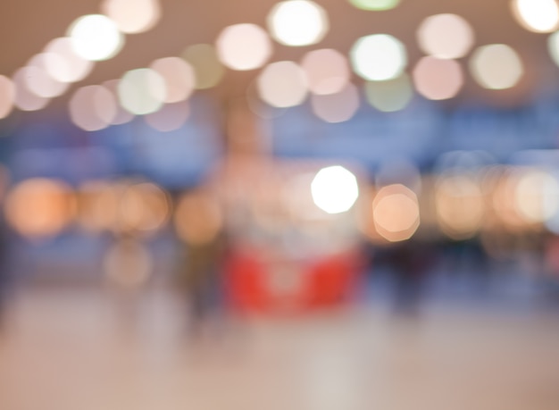 Shopping center with people out of focus