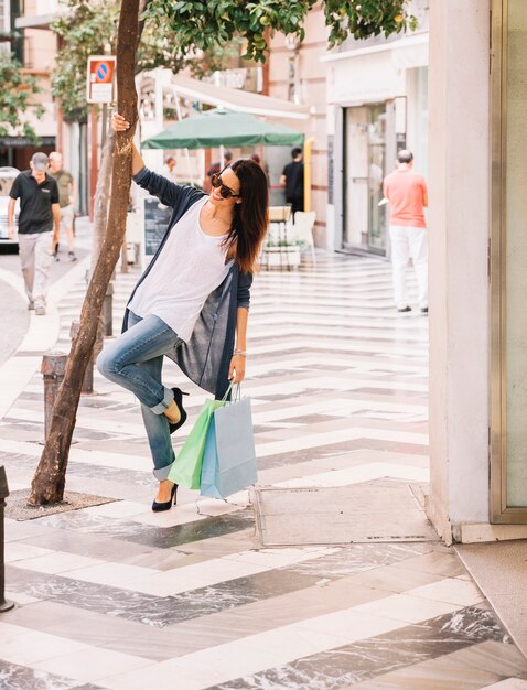 Shopping concept with young woman