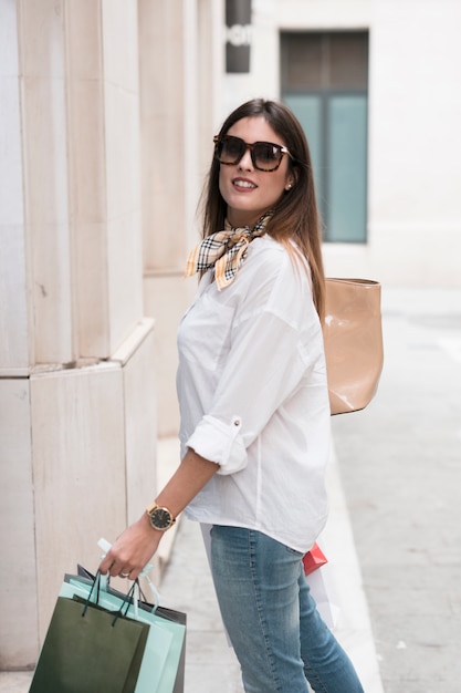 Shopping girl having a walk