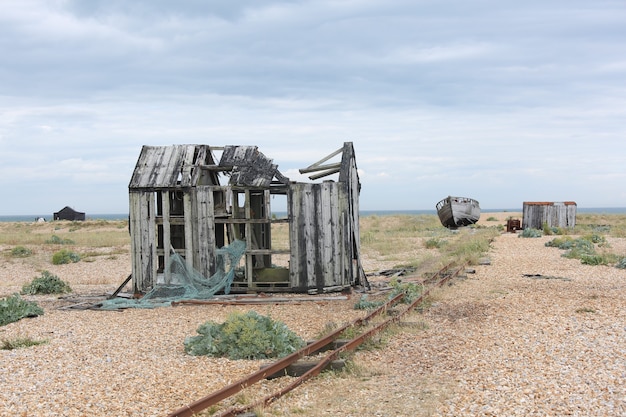 Shot of abandoned house ruins in the middle of nowhere