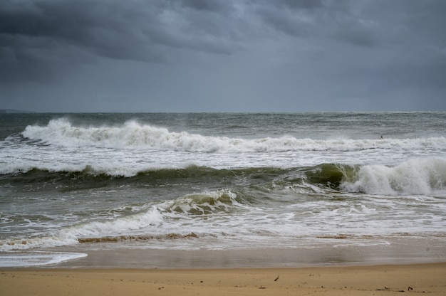 Shot of the beach and waves of the Sunshine Coast of Queensland, Australia