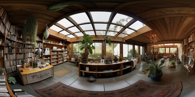 Free photo shot for panoramic composition of library