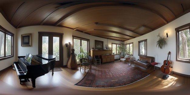 Shot for panoramic composition of living room