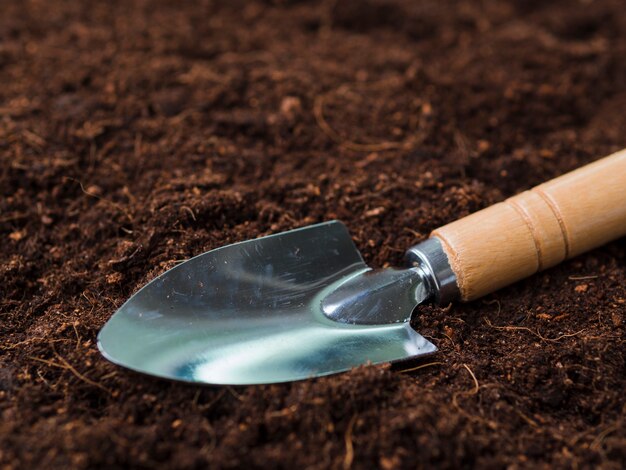 Shovel on soil