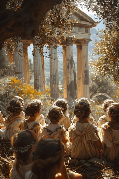 Free Photo showcase of kids' lives in ancient greece