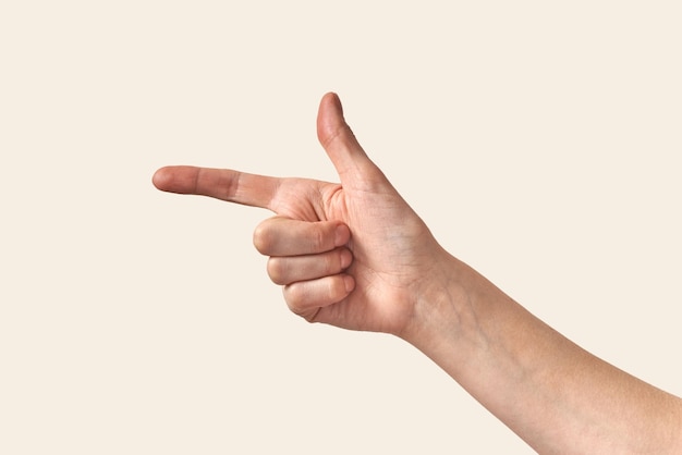 Free photo showing direction finger arm