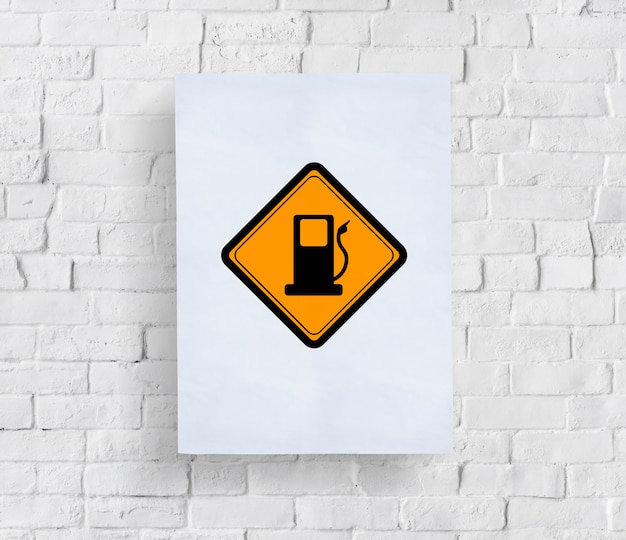 Free photo showing gas station fuel sign