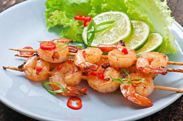 Shrimp sauteed in garlic and soy caramel