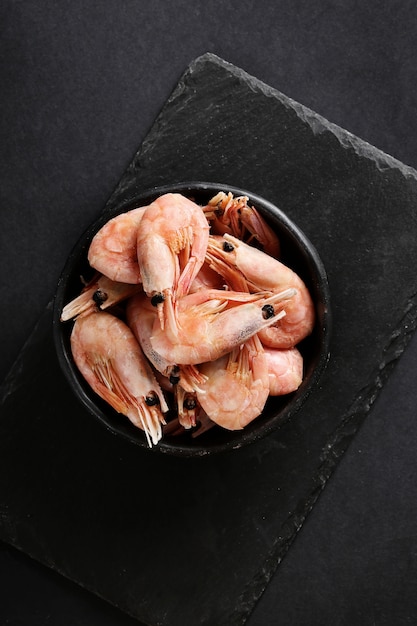 Shrimps on a bowl