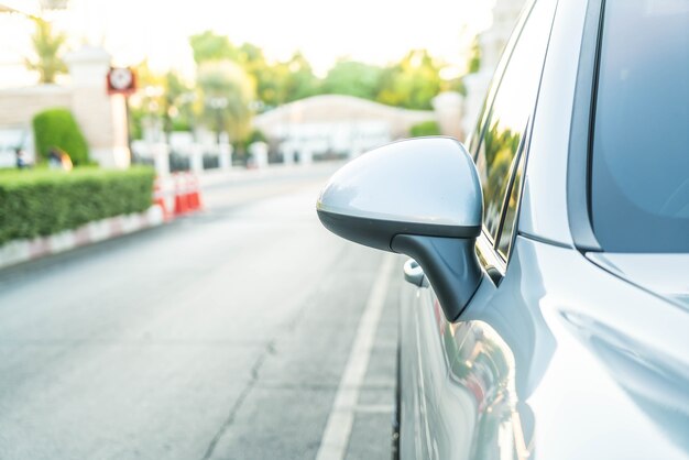 side rear-view mirror on a modern car