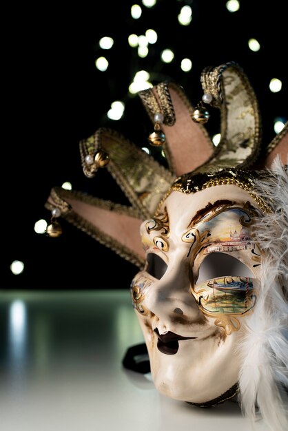 Side view of a carnival mask