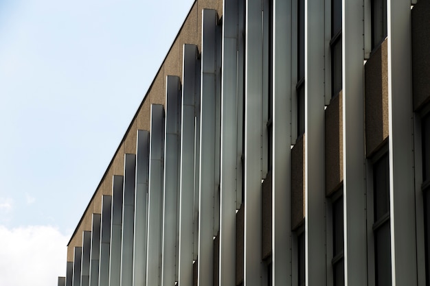 Side view imposing building with windows