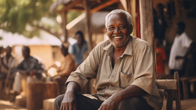 Side view old man portrait