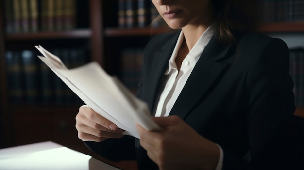 Side view woman working as a lawyer